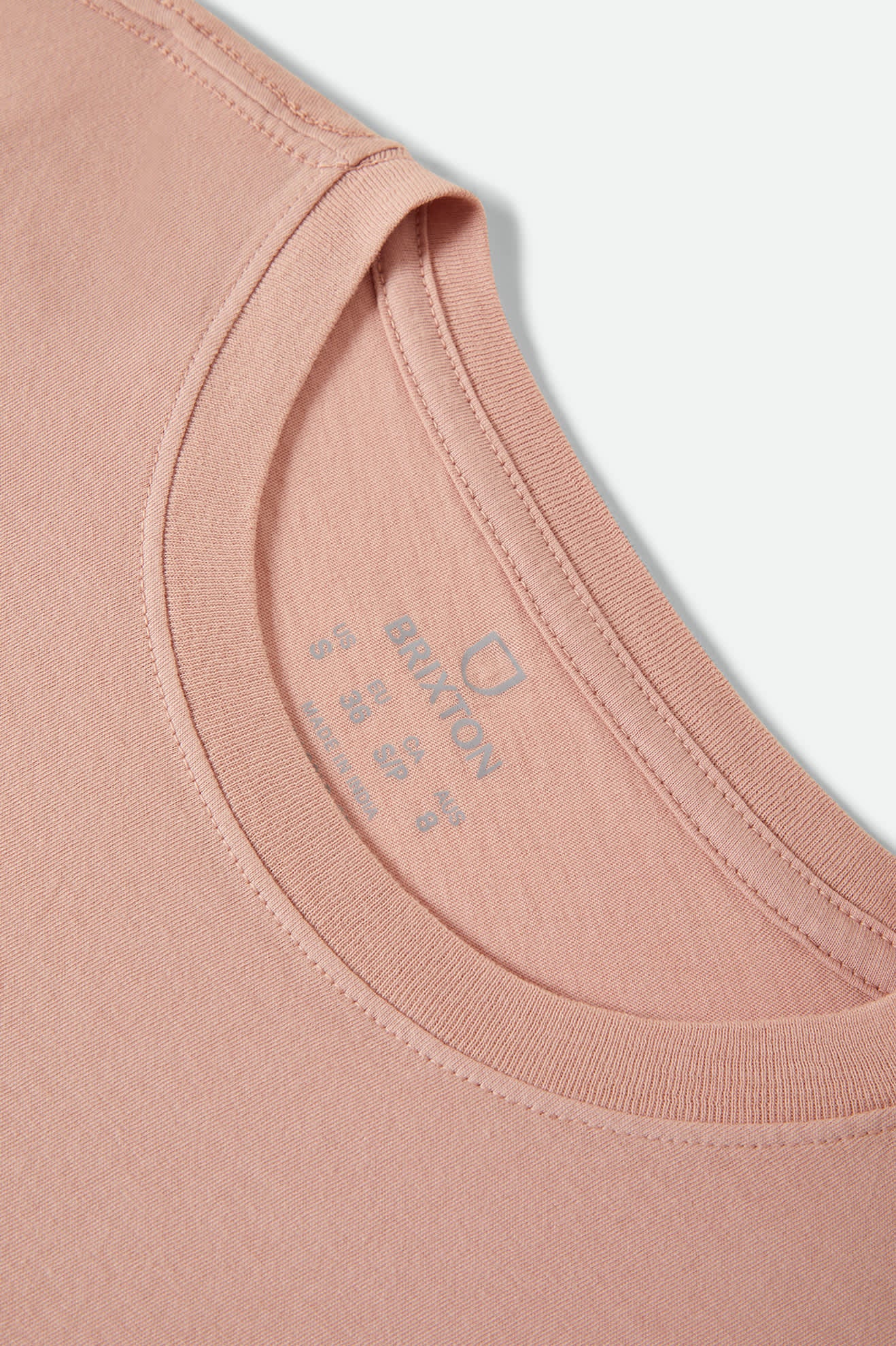 Women's Two Boots Slim Crew T-Shirt in the color Silver Pink - Additional Laydown image