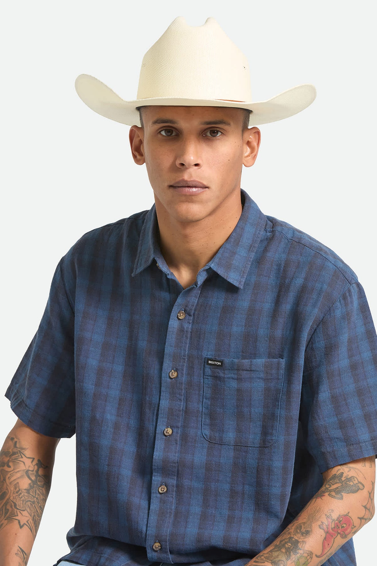 Unisex Laredo Straw Cowboy Hat in Bone – Brixton display picture 1