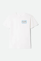 Men's Grade Short Sleeve Standard T-Shirt in the color White/Washed Black/Medium Blue - Front Product View