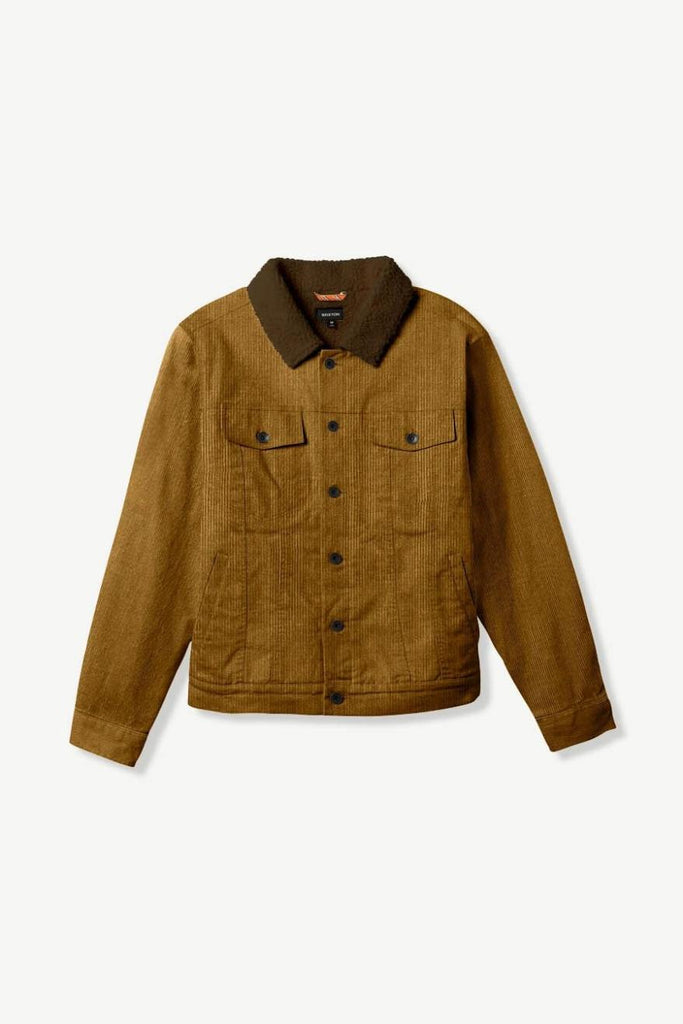 Brixton Builders Cable Stretch Sherpa Lined Trucker Jacket - Khaki Cord