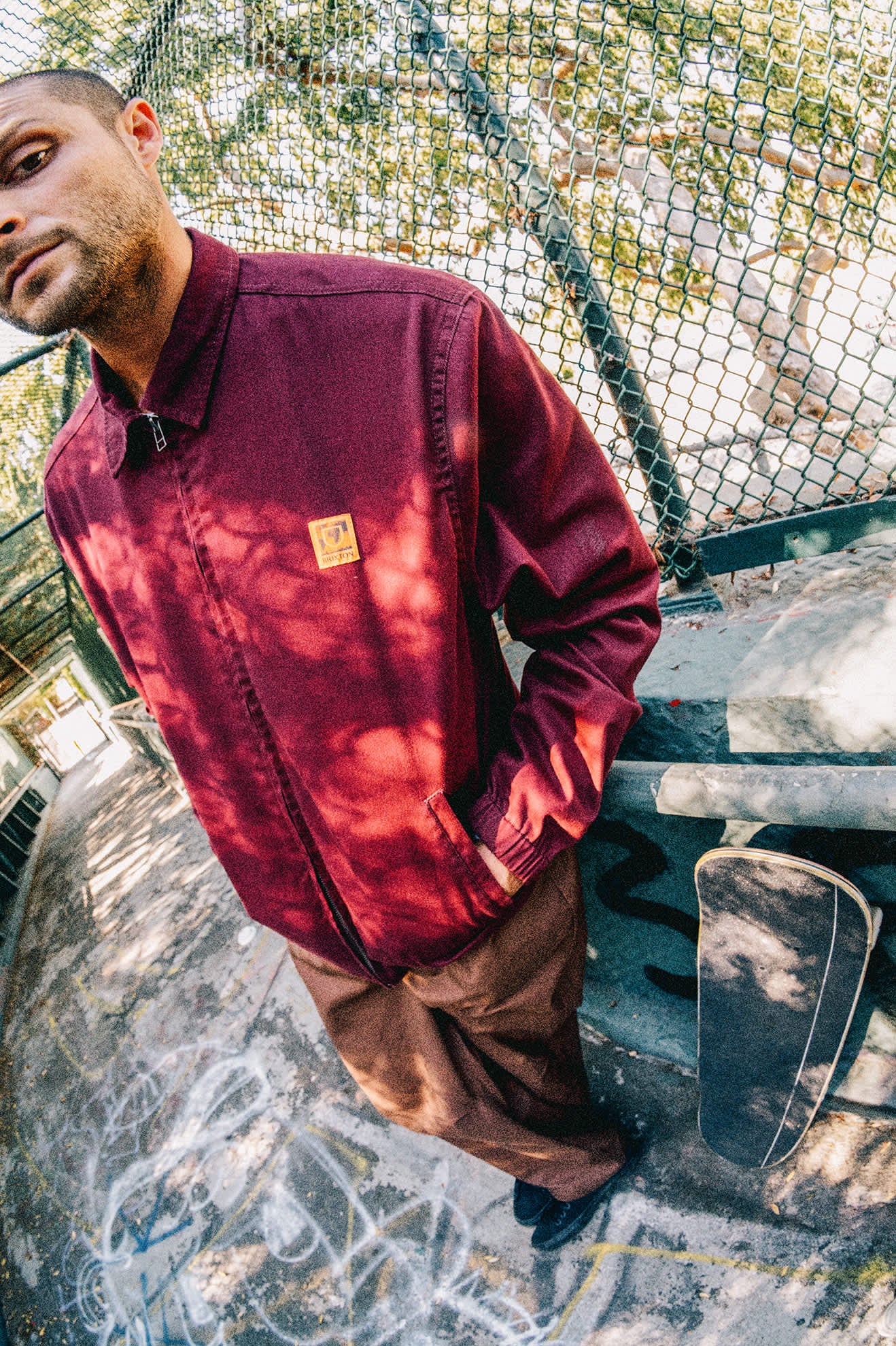 Men's Union Relaxed Harrington Jacket in the color Port - Men's Lifestyle image