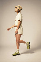 Women's Silky Jacquard Short in the color Whitecap Floral Jacquard - Women's Side View