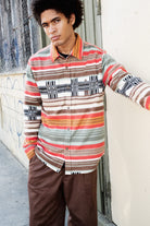 Men's Bowery Arctic Stretch Fleece in the color Multi Blanket Stripe - Men's Lifestyle image