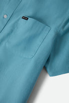 Men's Sanford Oxford Short Sleeve Shirt in the color Blue Aura - Additional Laydown image