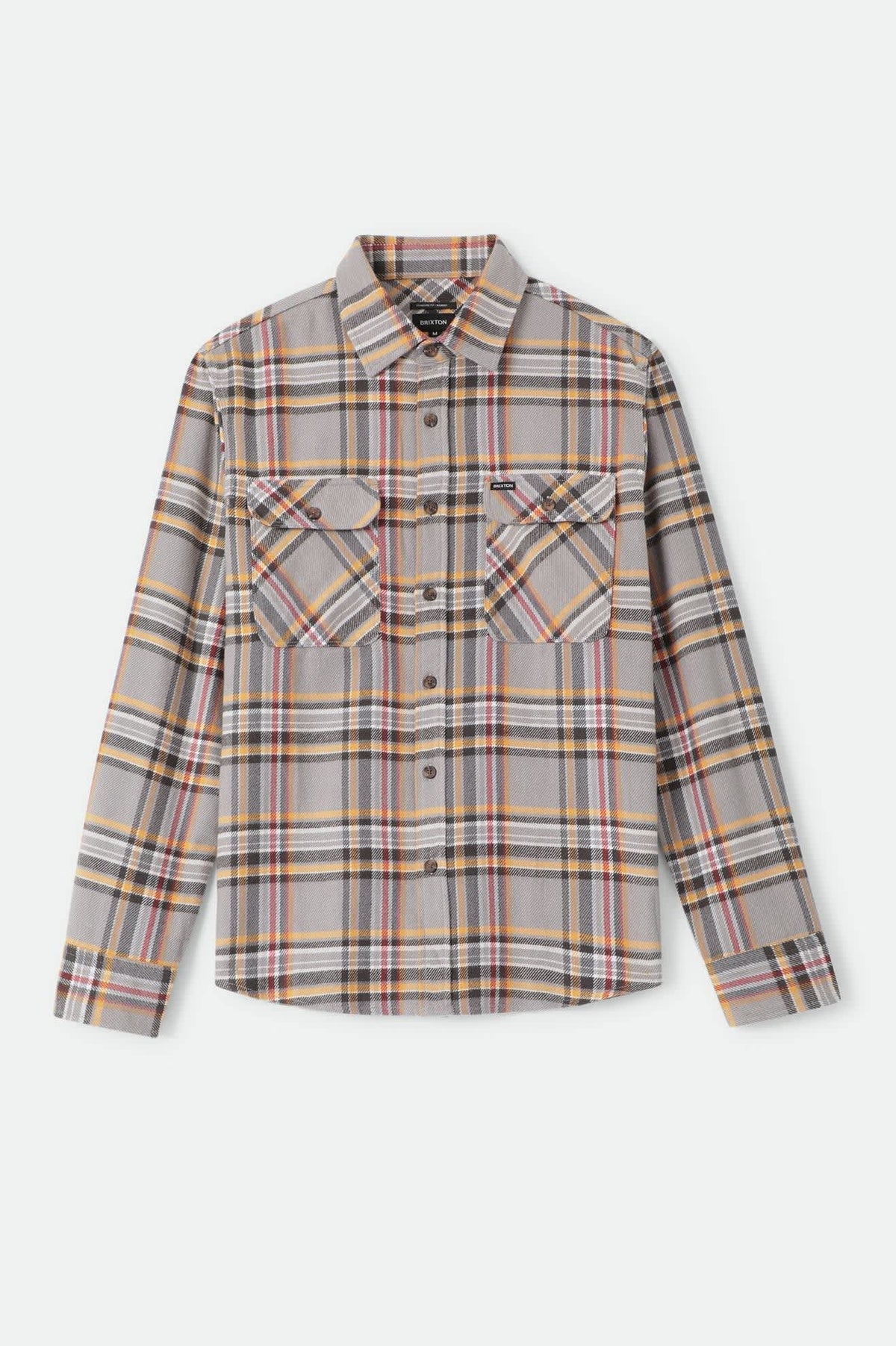 Men's Bowery Flannel in the color Washed Grey/Multi - Front Product View