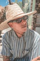 Men's The Dexter Textured Stripe Short Sleeve Shirt in the color Black/Dusty Blue - Men's Lifestyle image