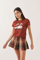 Women's Great Springs Slim Crew T-Shirt in the color Dark Brick - Women's Side View