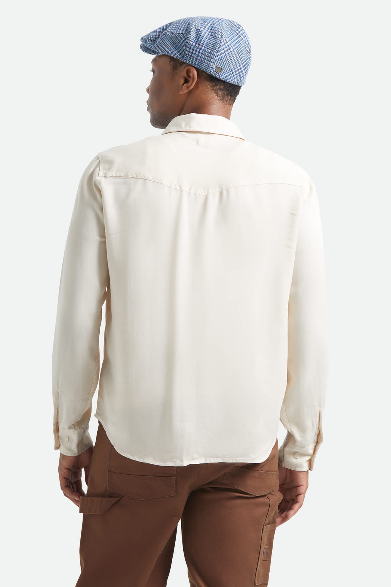 Men's Cool Comfort Wayne Long Sleeve Shirt in the color Whitecap - Men's Back View