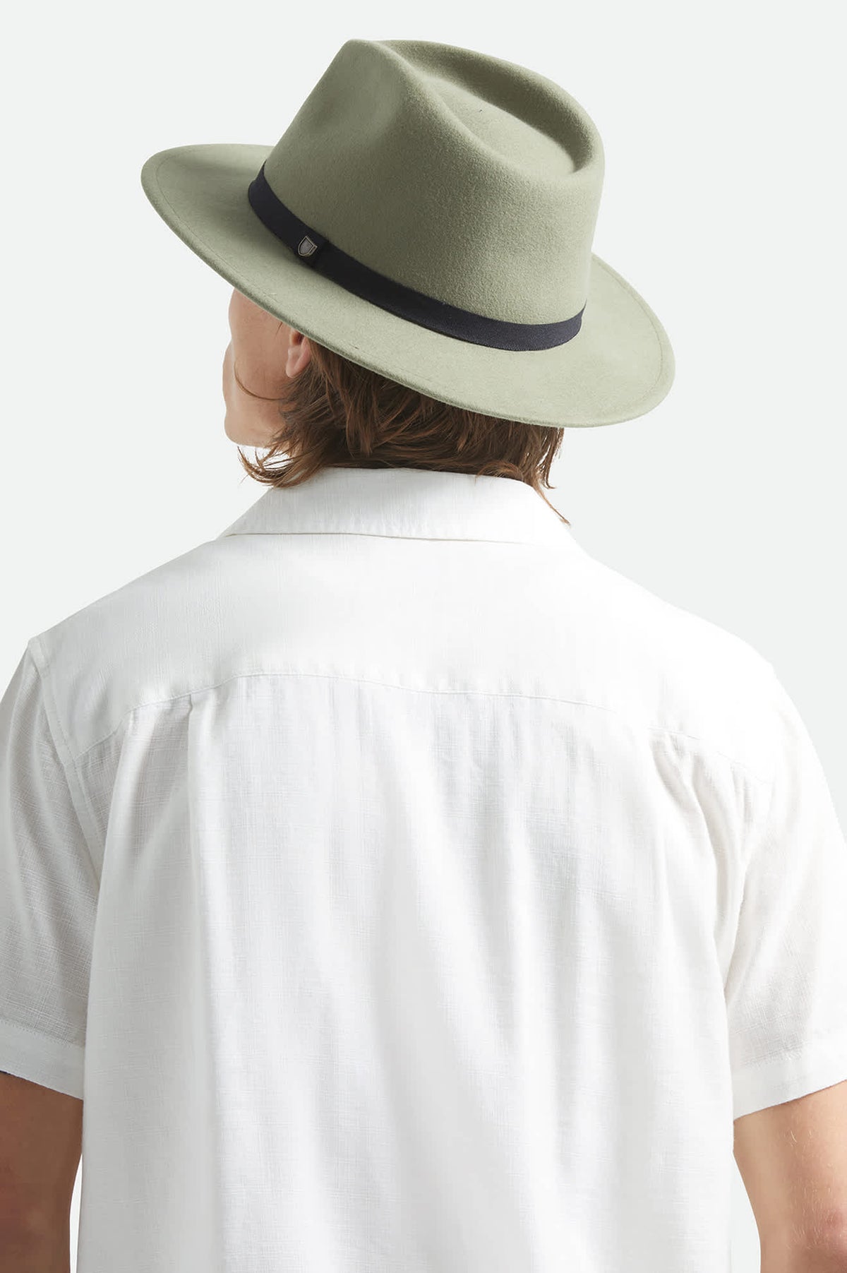 Brixton Messer Fedora Moss Green Large Optional Feather NWT Brixton Messer Fedora Hat - green (light moss) main image 4