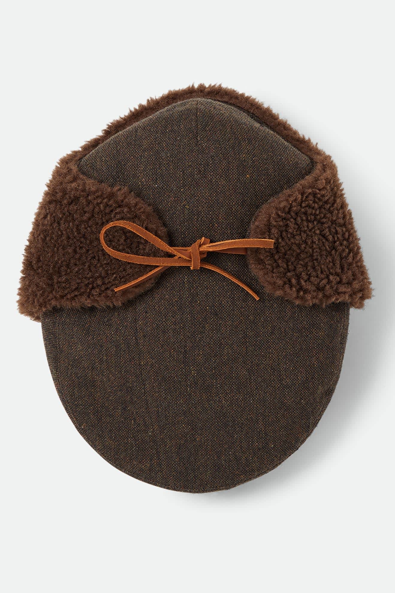 Unisex Barrel Earflap Snap Cap in the color Brown/Brown Tweed - Additional Laydown image