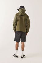 Men's Journey Zip Jacket in the color Dark Olive/Olive Surplus - Men's Back View