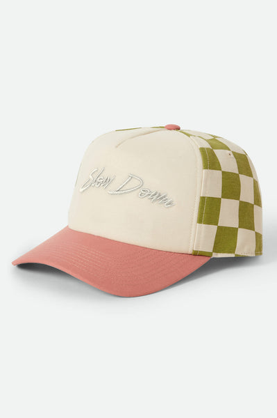 Women's Slow Down Snapback in Sublime Green Gingham/Whitecap
