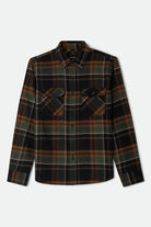 Men's Bowery Flannel in the color Black/Pine Needle - Front Product View