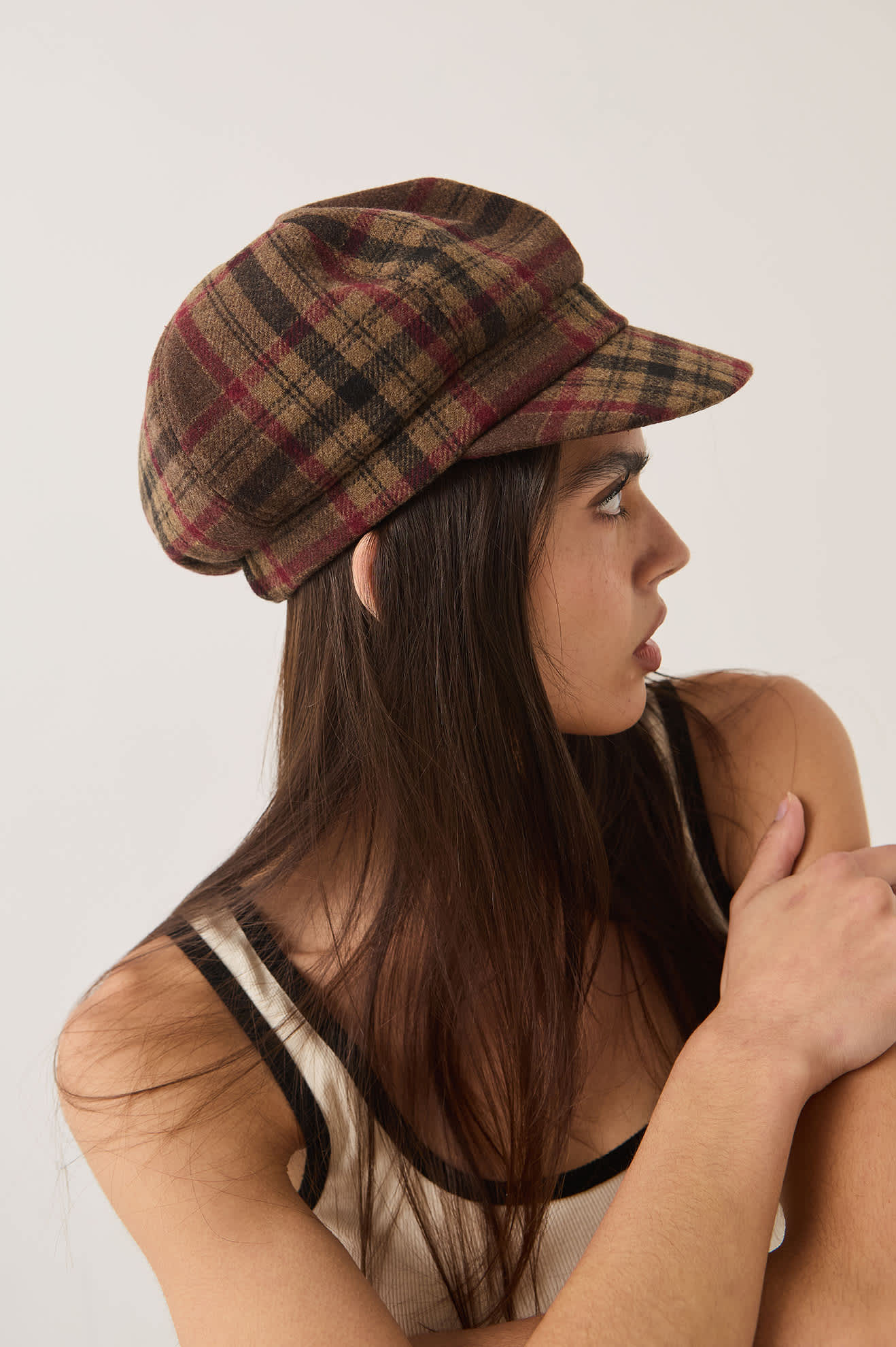 Women's Bailey Cap in the color Sand/Red/Brown - Women's Back View