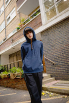 Men's Brixton Baseline Hood Fleece in the color Washed Navy Vintage Wash - Men's Lifestyle image
