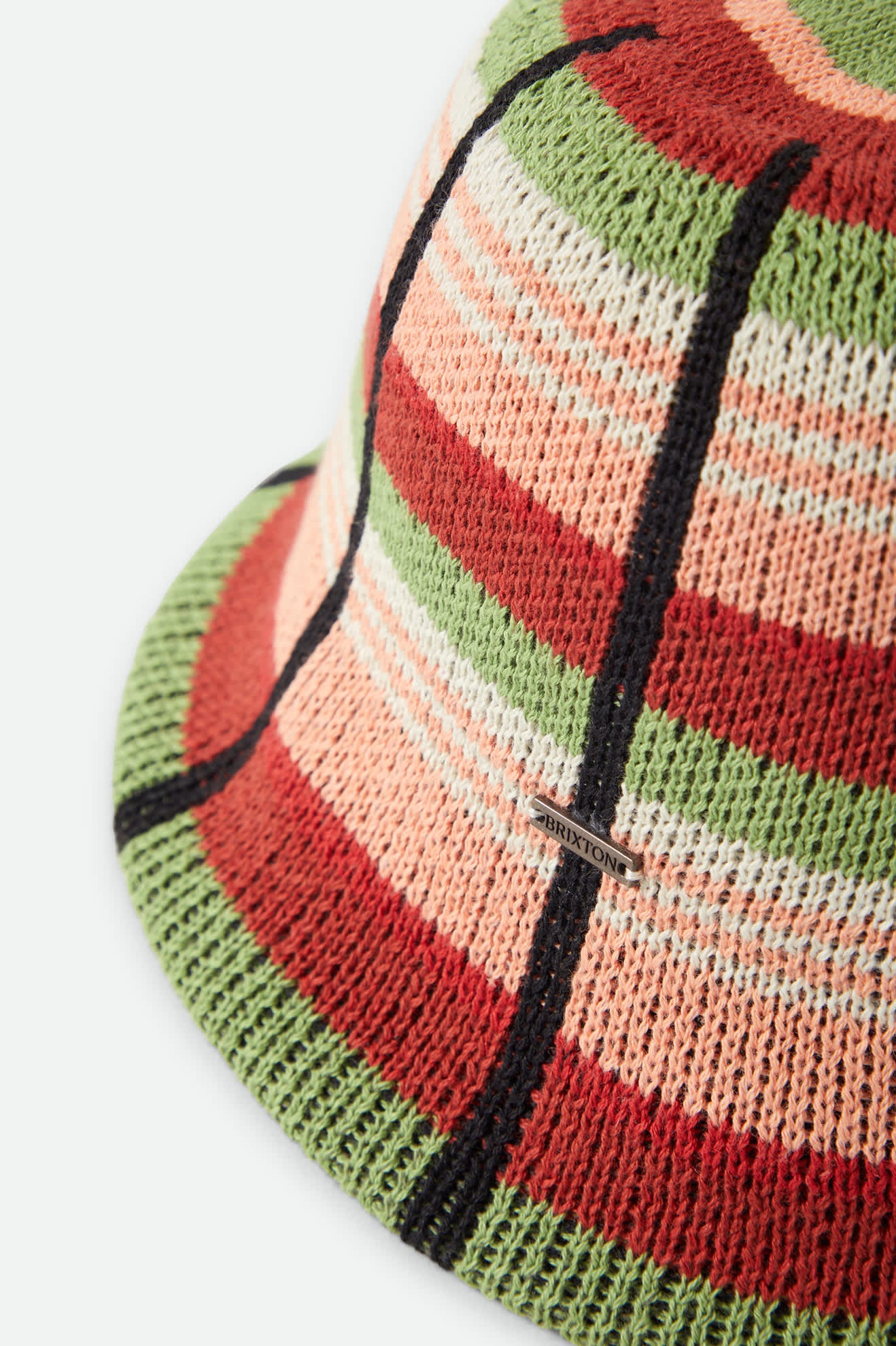 Women's Redding Knit Packable Hat in the color Peach Cobbler Multi Stripe - Additional Laydown image