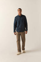 Men's Charter Print Shirt in the color Washed Navy Geo - Additional Fit image