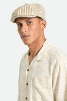 Unisex Brood Lightweight Newsboy Cap in the color Natural/Black Straw - Additional Fit image