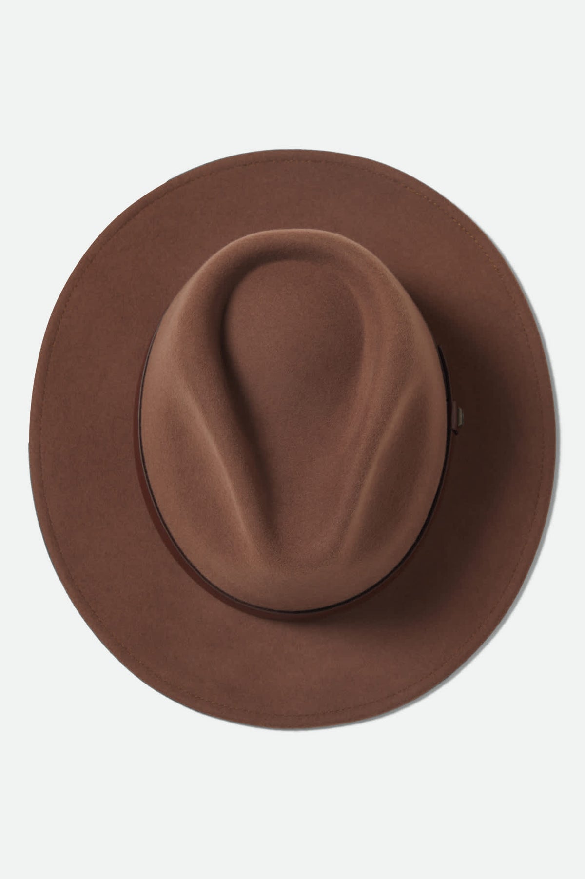 BRIXTON M 7 1/4 Messer Fedora Brown Black Wool Felt Hat Fall Winter Wear Messer Packable Wool Felt Fedora Hat Brown - Brixton main image 2
