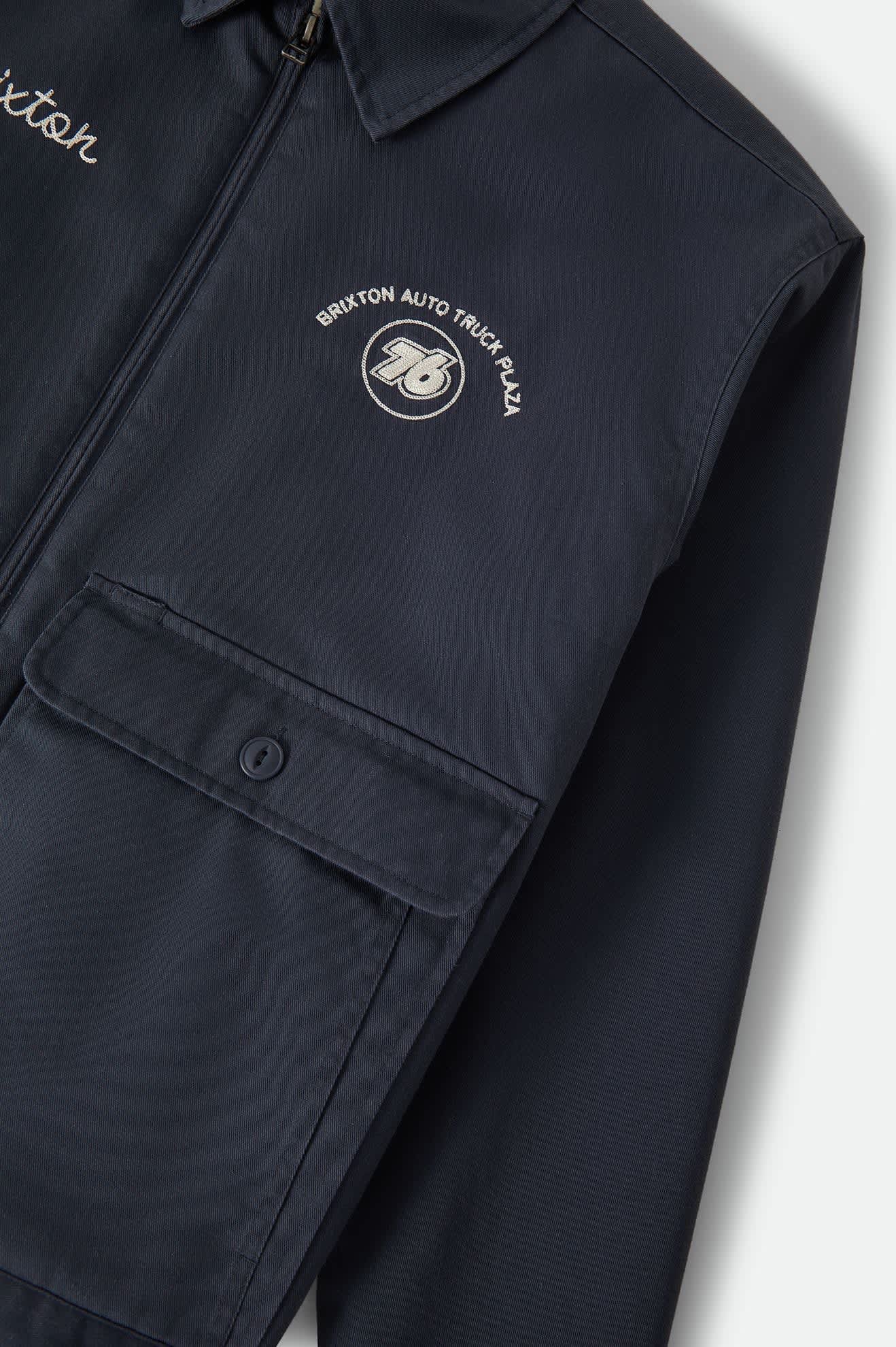Men's 76 Mechanics Jacket in the color Washed Navy - Additional Laydown image
