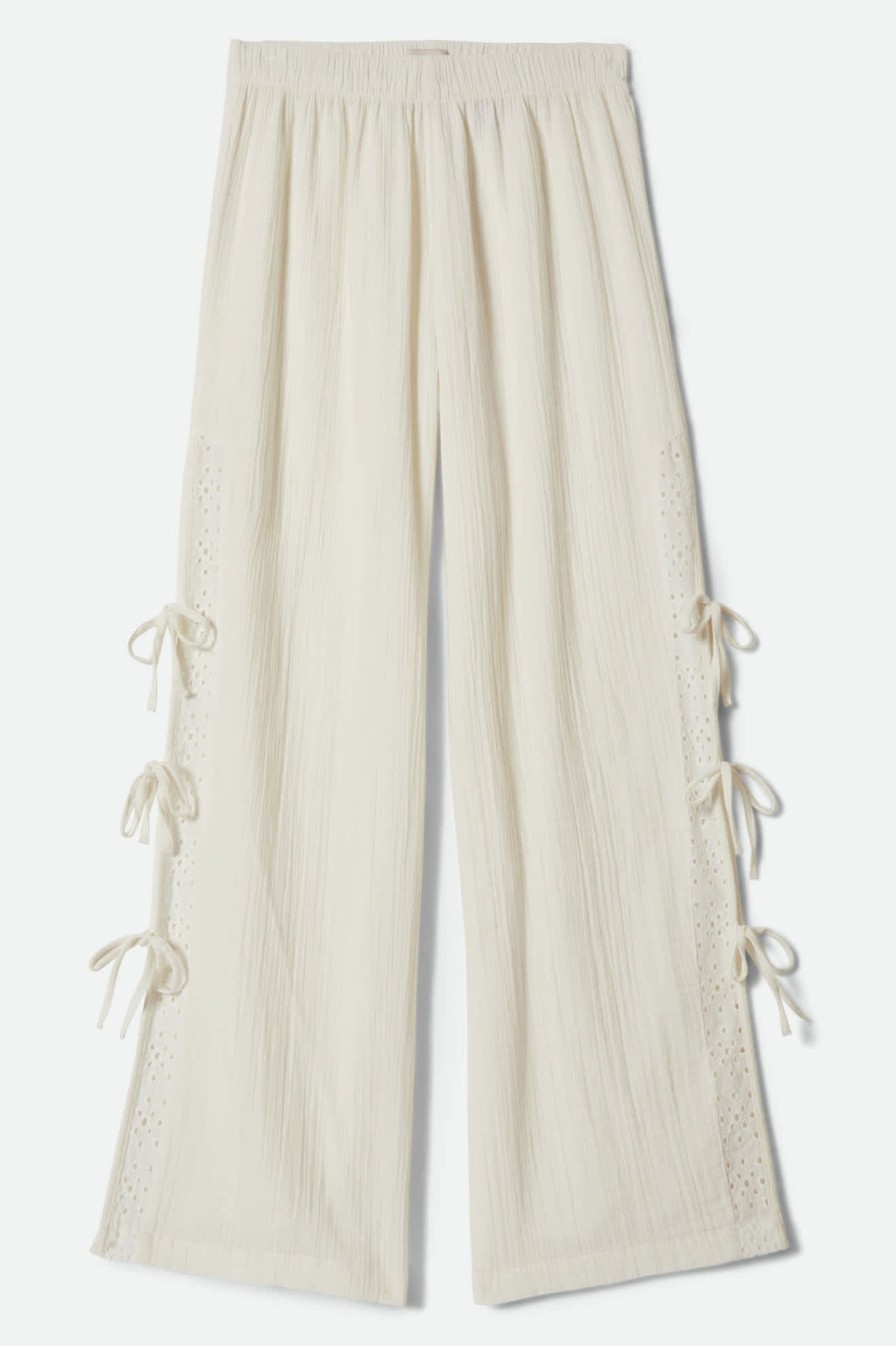 Women's Seaside Eyelet Wide Leg Pant in the color Off White Eyelet - Front Product View
