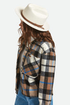 Unisex Hitch Ranch Fedora in the color Off White - Women's Side View