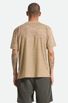 Men's Journey Short Sleeve Henley in the color Desert Tiger Camo - Men's Back View