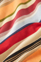 Women's Ringer Organic A-Tank in the color Peach Cobbler Multi Stripe - Additional Laydown image
