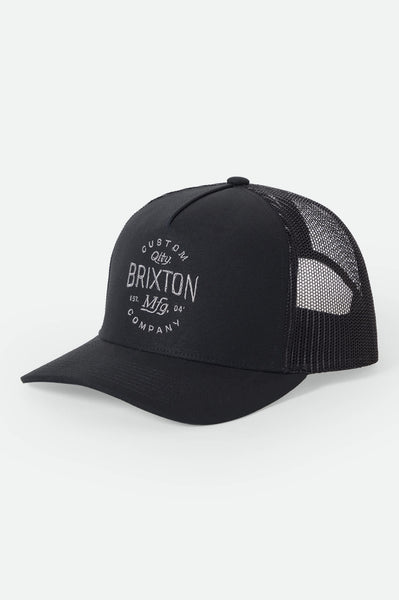 Unisex Fremont Netplus Trucker Hat in Black/Black – Brixton