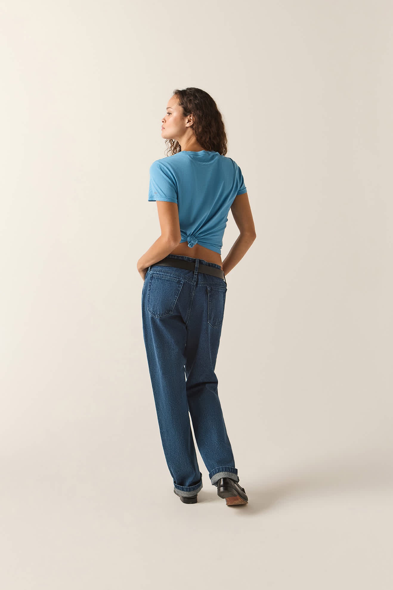 Women's Ice Cold Slim Crew T-Shirt in the color Electric Indigo - Women's Back View