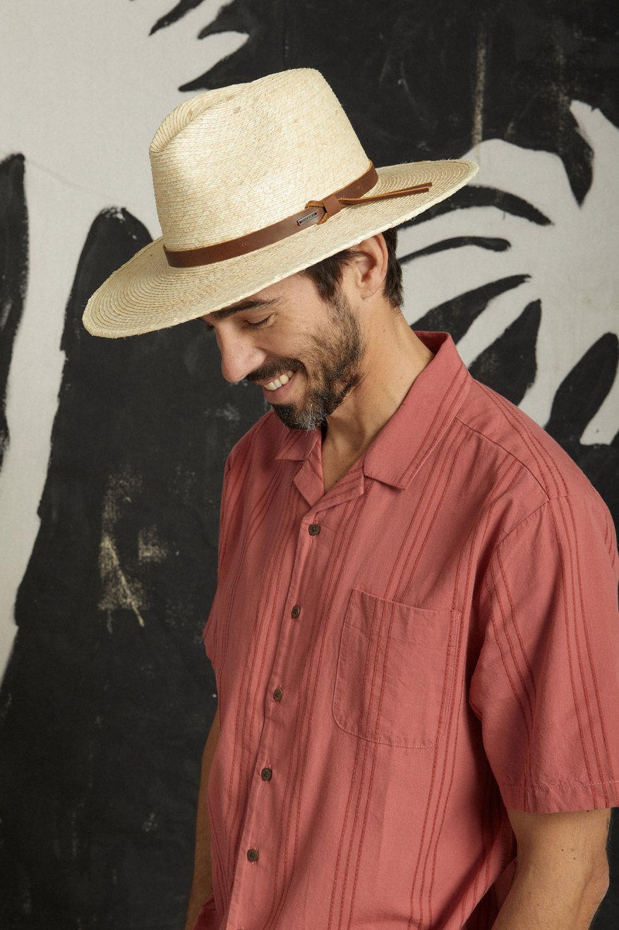 Brixton Field Proper Straw Hat Natural Brown M