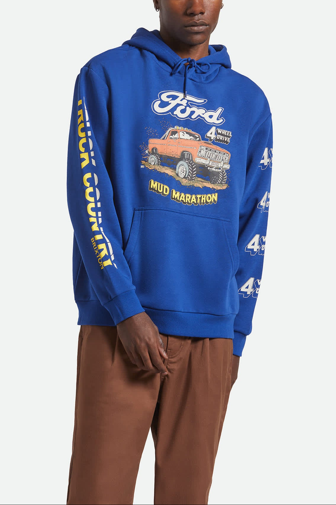 Men's Ford Mud Marathon Relaxed Fleece Hoodie in the color Ford Blue - Men's Front View