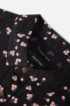 Men's Charter Slub Short Sleeve Shirt in the color Black/Pink - Additional Laydown image