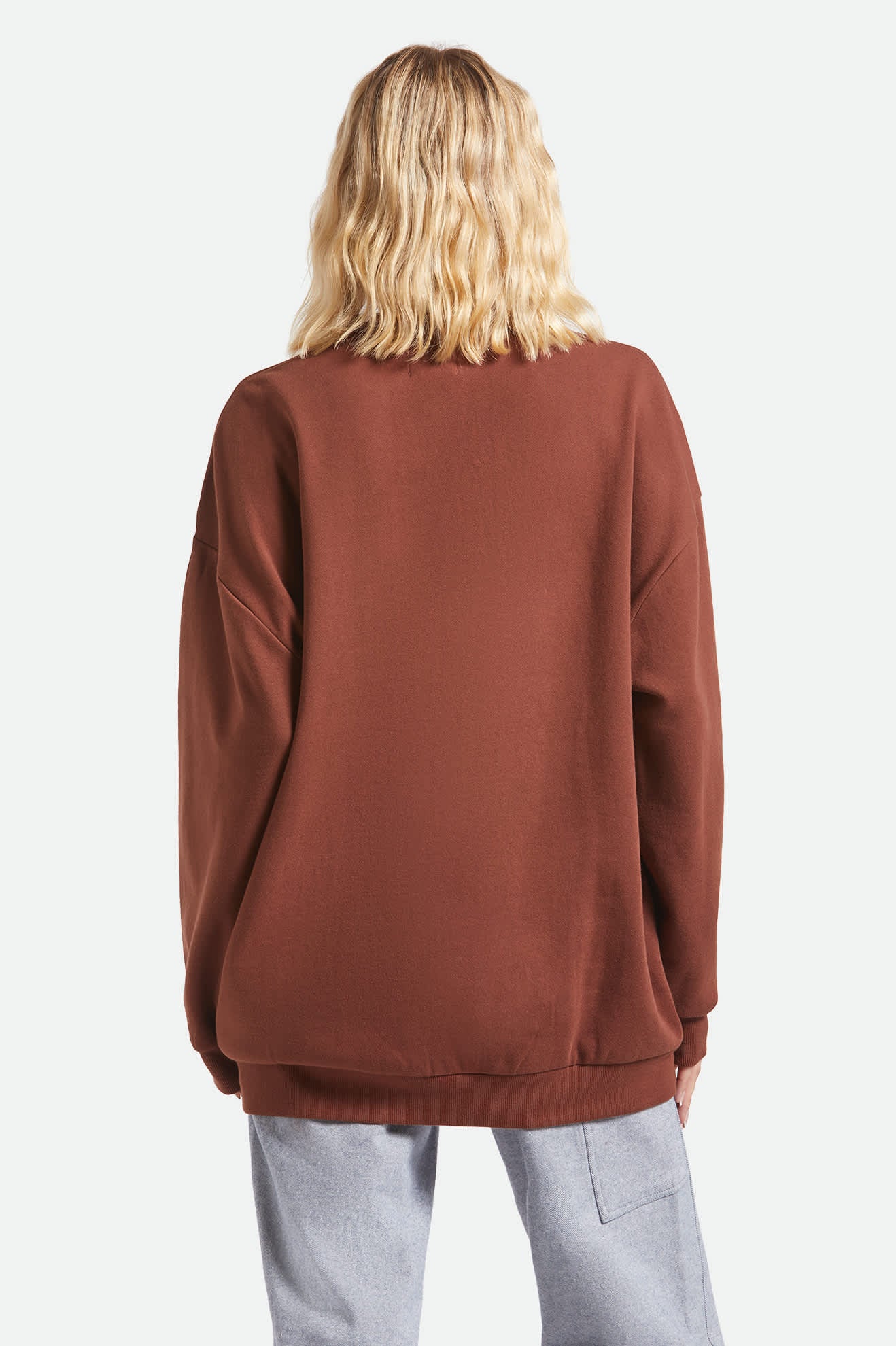 Women's Western Crew in the color Sepia - Women's Back View