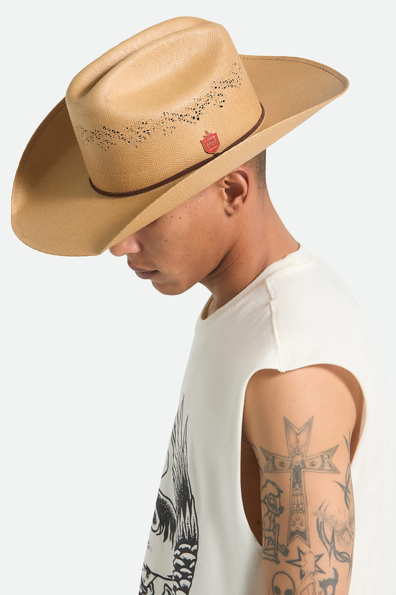 Unisex Lone Star Straw Cowboy Hat in the color Texas Gold - Men's Side View