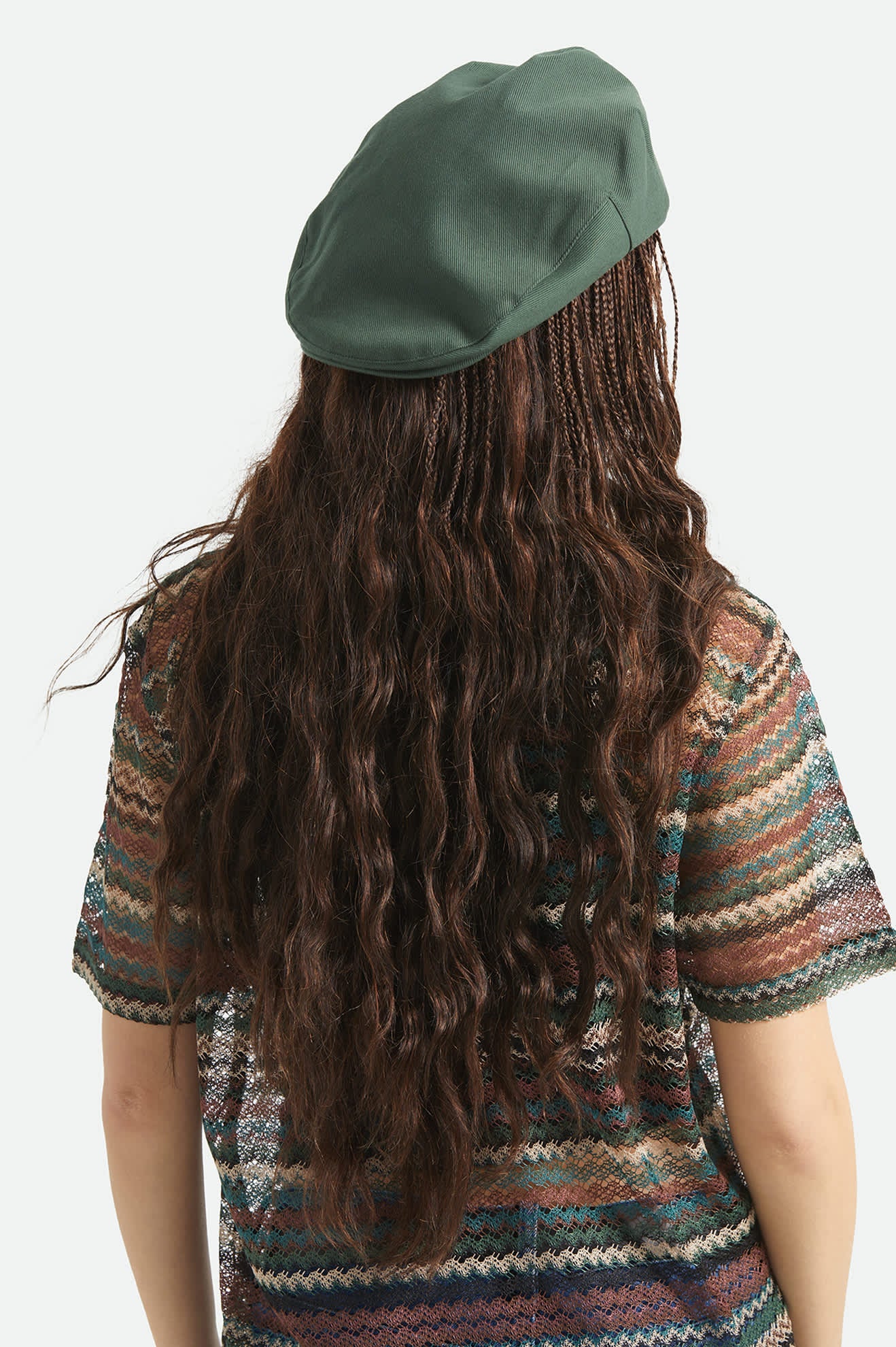 Unisex Hooligan Flat Cap in the color Primal Green - Women's Back View