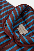 Women's Delilah Mock Neck Jacket in the color Dark Brick/Electric Indigo Stripe - Additional Laydown image