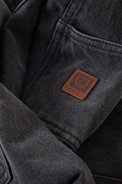 Men's Builders Carpenter Baggy Short in the color Washed Black Denim - Additional Laydown image
