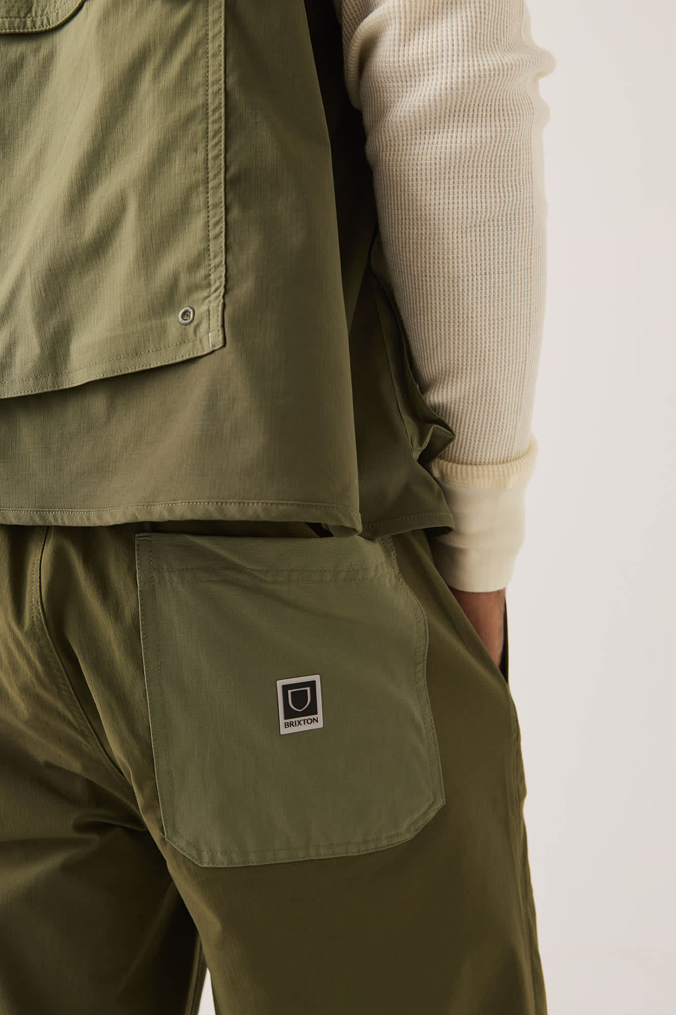 Men's Journey Utility Pant in the color Dark Olive/Olive Surplus - Additional Fit image