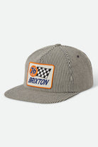 Unisex 76 Finish Line Snapback in the color Navy/Off White Hickory Stripe - Front Product View