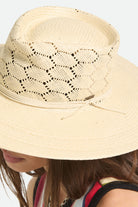Women's Porto Straw Fedora in the color Natural - Additional Fit image
