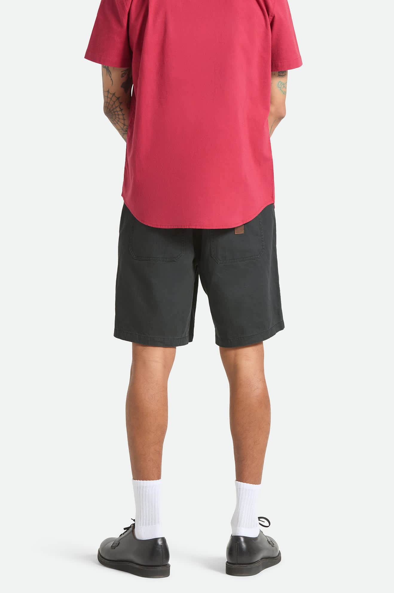 Men's Surplus Vintage Wash Herringbone Short in the color Washed Black - Men's Back View
