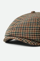 Unisex Brood Newsboy Cap in the color Dusted Ochre/Khaki/Verdant Green - Additional Laydown image