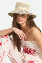Women's Lilith Panama Bucket Hat in the color Natural/Black - Women's Side View