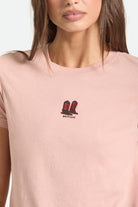 Women's Two Boots Slim Crew T-Shirt in the color Silver Pink - Additional Fit image