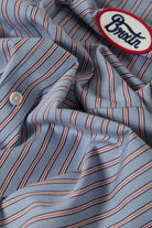 Men's Builders Olson Short Sleeve Shirt in the color Blue Aura Stripe - Additional Laydown image