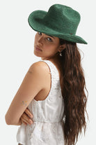 Women's Odessa Straw Packable Cowboy Hat in the color Primal Green - Additional Fit image