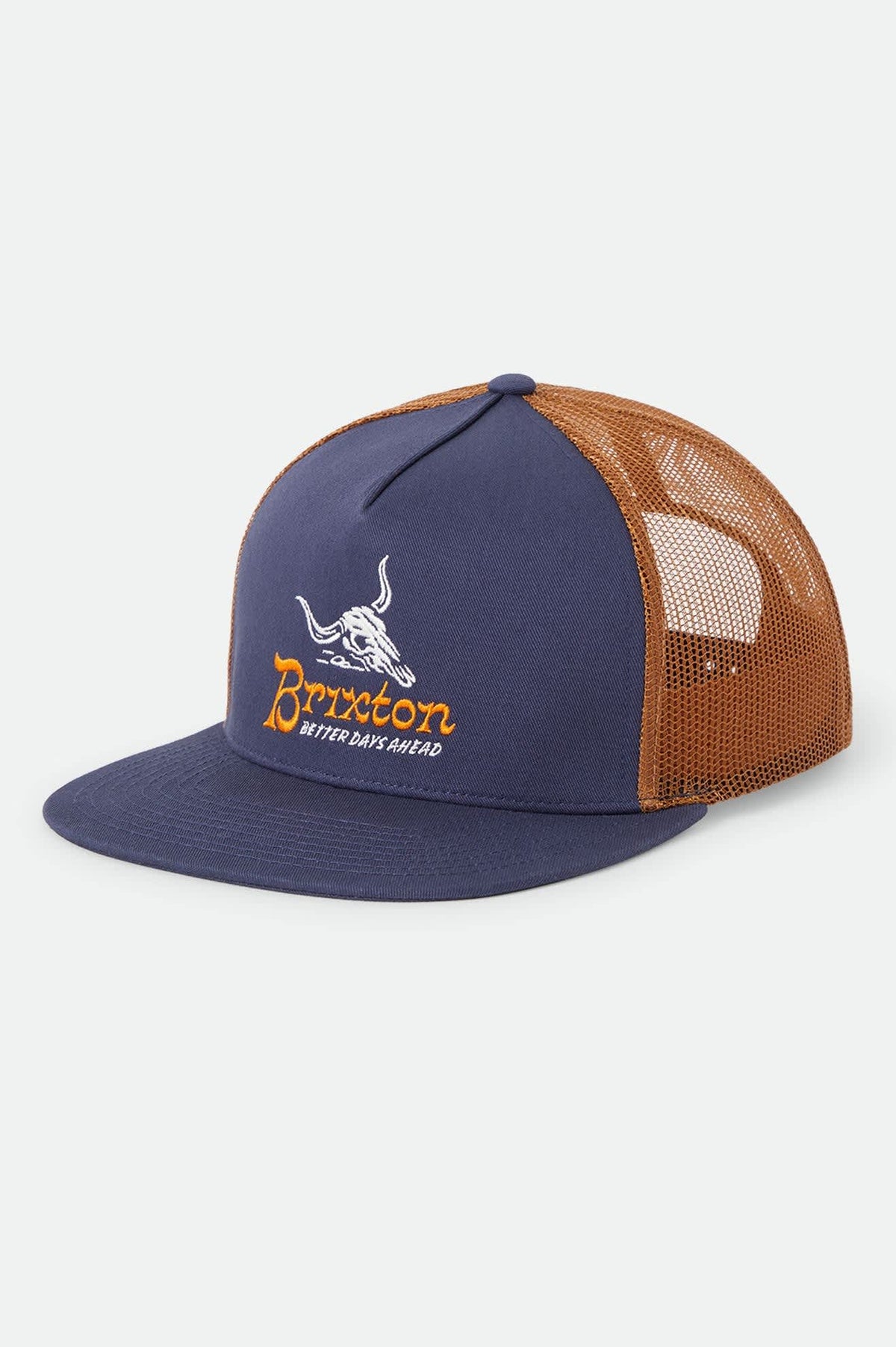 brixton | tan flat brim hat w/ red, navy & mustard accents Men main image 3