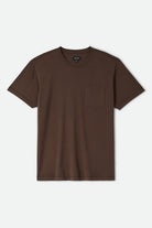 Men's Brixton Baseline Pocket T-Shirt in the color Walnut Brown Vintage Wash - Front Product View