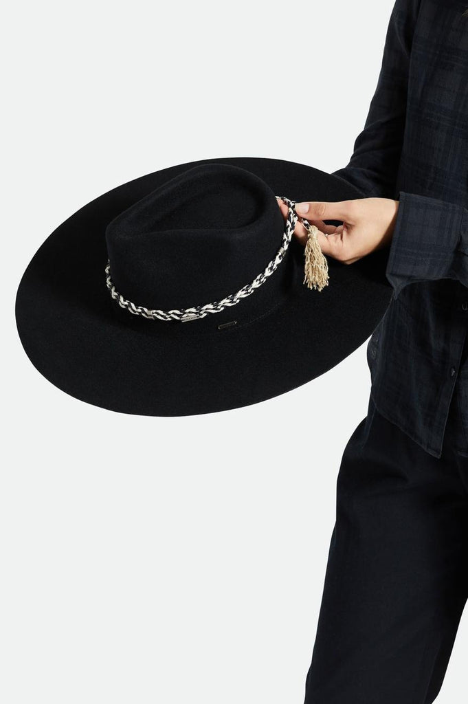 Brixton Brixton Adjustable Double Wrap Leather Hat Band - Black/Off White